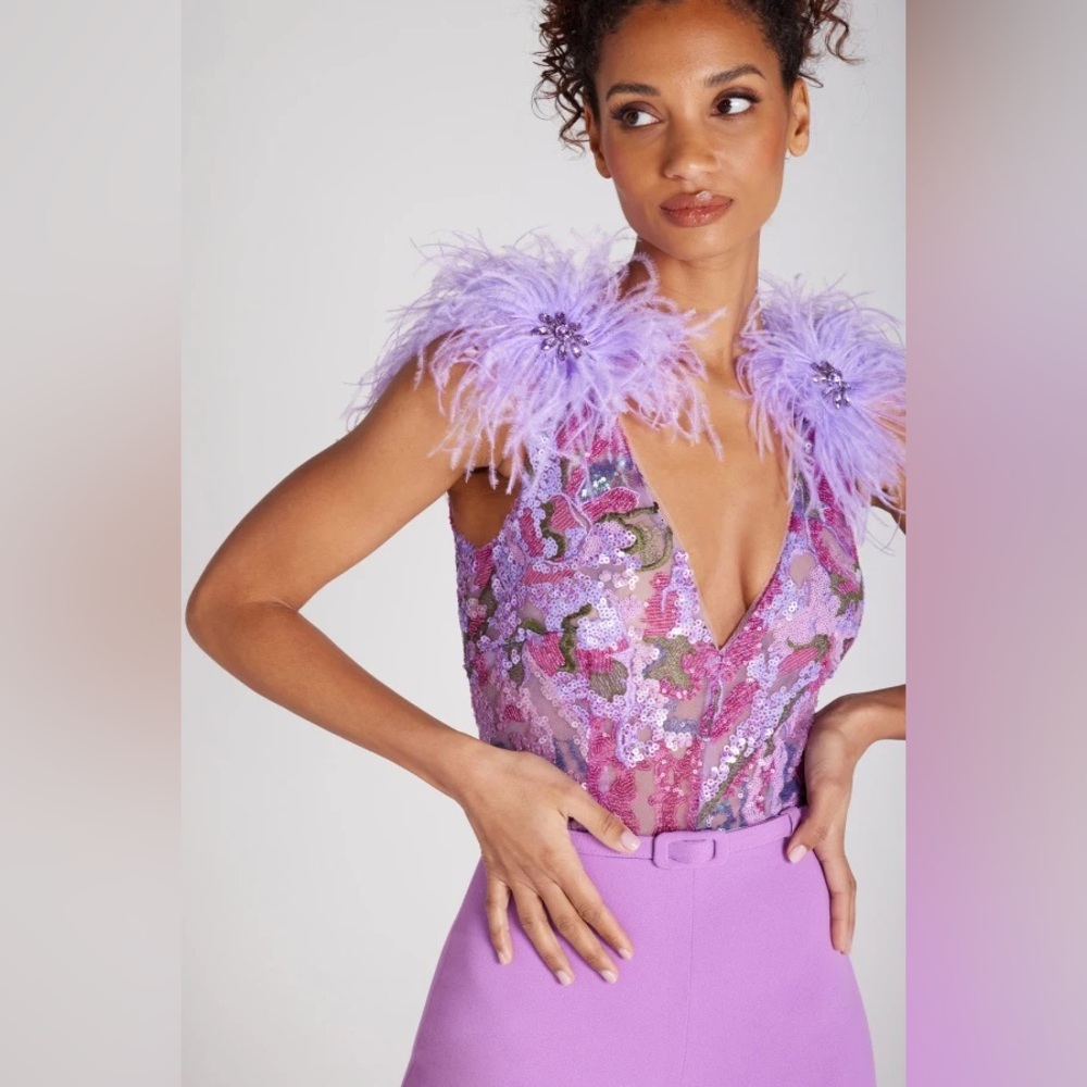 NWT Nadine Merabi Alicia Purple Jumpsuit - Picture 2 of 9